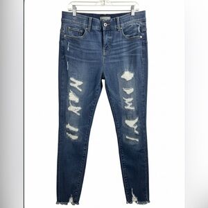 Torrid Dark Blue Distressed Boyfriend Jeans